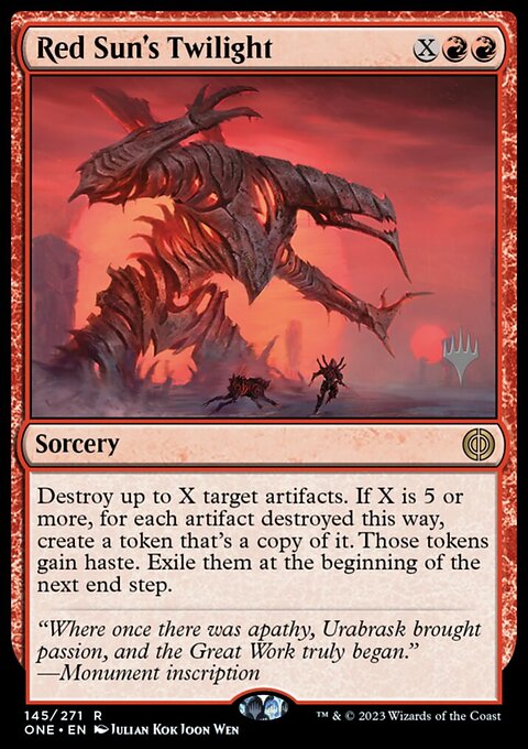 Red Sun's Twilight, Phyrexia: All Will Be One Promos #145p, Magic: The Gathering card