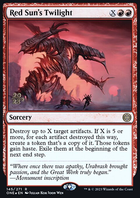 Red Sun's Twilight, Phyrexia: All Will Be One Promos #145s, Magic: The Gathering card