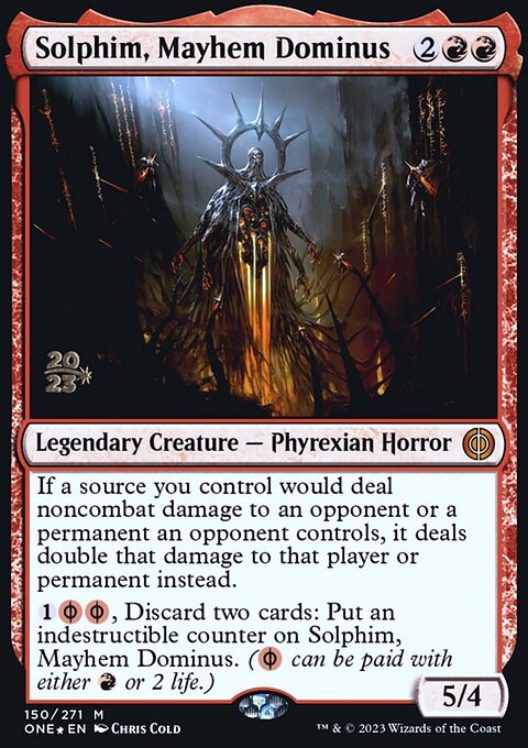 Solphim, Mayhem Dominus, Phyrexia: All Will Be One Promos #150s, Magic: The Gathering card