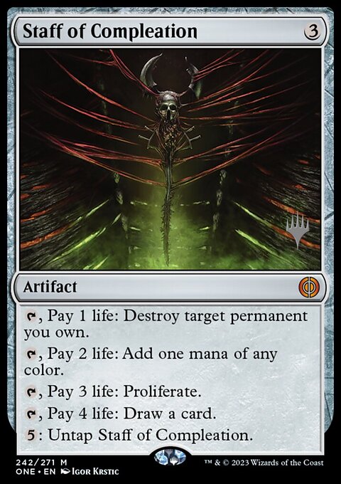 Staff of Compleation, Phyrexia: All Will Be One Promos #242p, Magic: The Gathering card