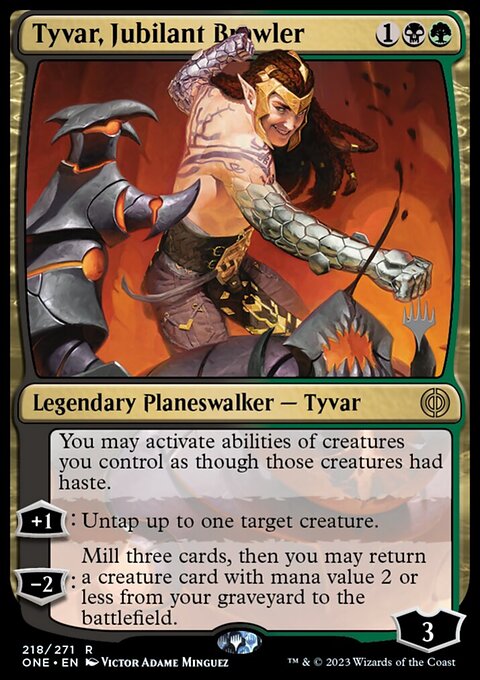 Tyvar, Jubilant Brawler, Phyrexia: All Will Be One Promos #218p, Magic: The Gathering card