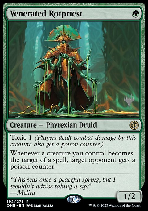 Venerated Rotpriest, Phyrexia: All Will Be One Promos #192p, Magic: The Gathering card