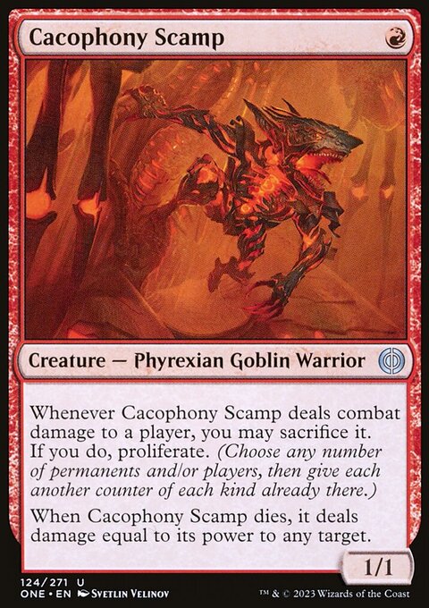 Cacophony Scamp, Phyrexia: All Will Be One #124, Magic: The Gathering card