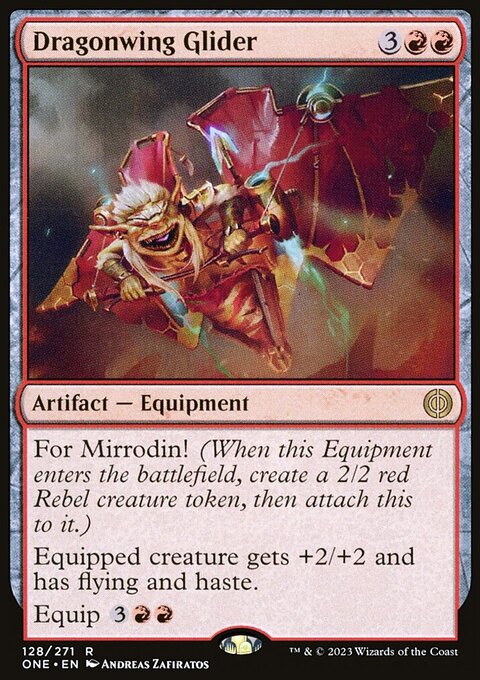 Dragonwing Glider, Phyrexia: All Will Be One #128, Magic: The Gathering card
