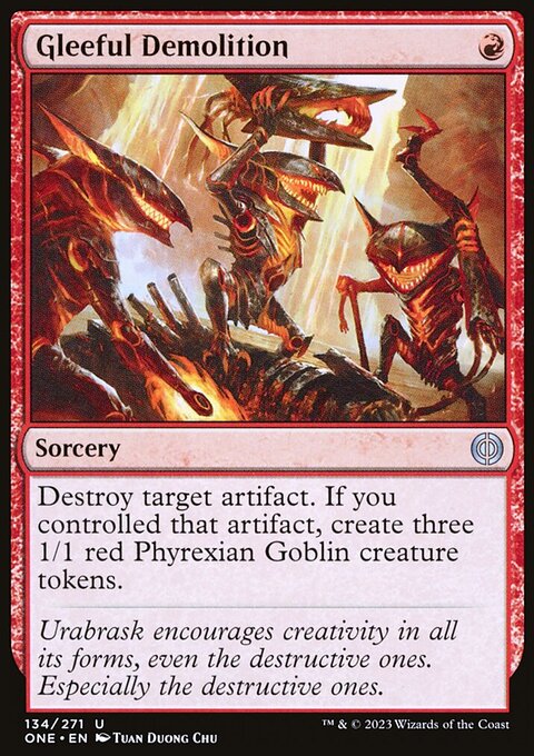 Gleeful Demolition, Phyrexia: All Will Be One #134, Magic: The Gathering card