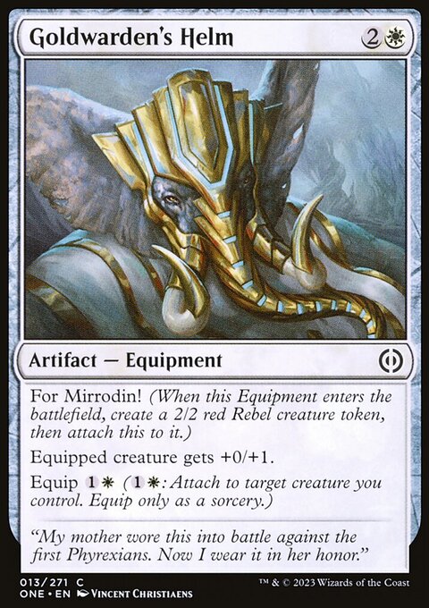 Goldwarden's Helm, Phyrexia: All Will Be One #13, Magic: The Gathering card