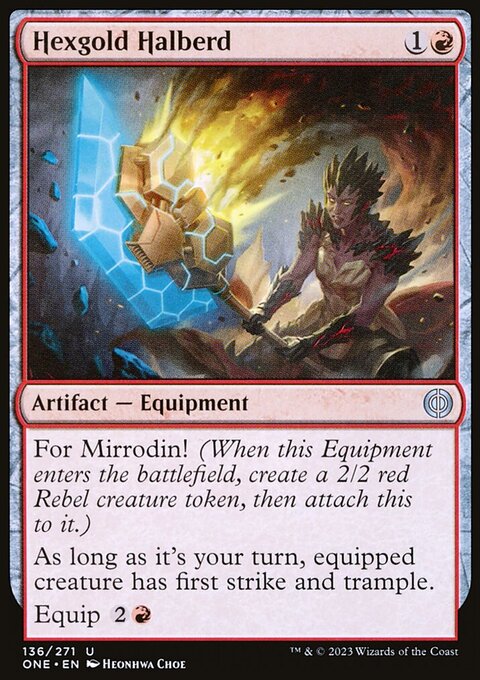Hexgold Halberd, Phyrexia: All Will Be One #136, Magic: The Gathering card