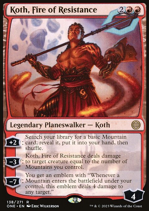 Koth, Fire of Resistance, Phyrexia: All Will Be One #138, Magic: The Gathering card