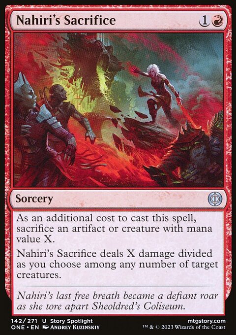 Nahiri's Sacrifice, Phyrexia: All Will Be One #142, Magic: The Gathering card