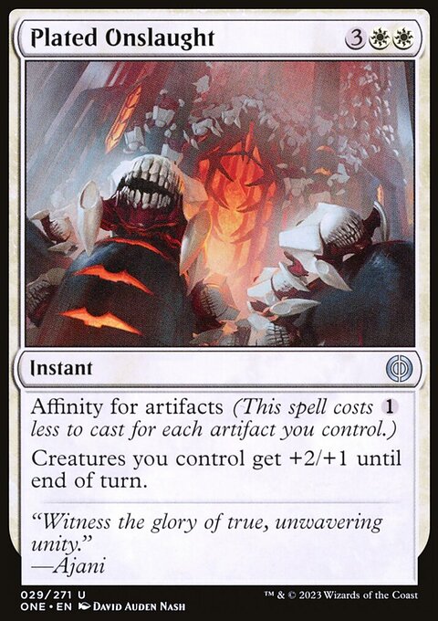 Plated Onslaught, Phyrexia: All Will Be One #29, Magic: The Gathering card