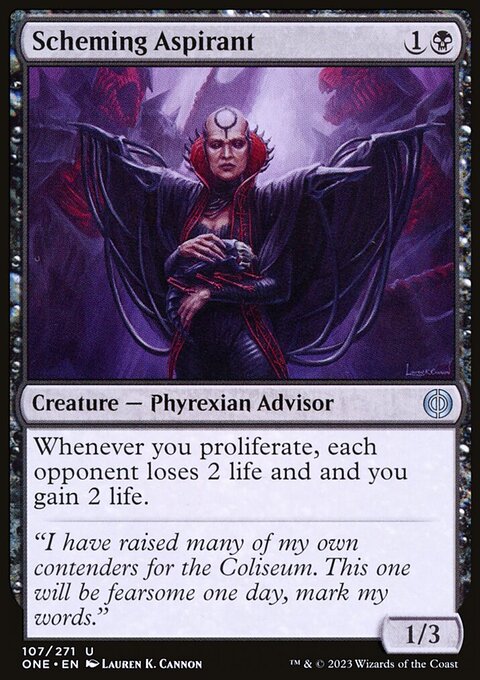 Scheming Aspirant, Phyrexia: All Will Be One #107, Magic: The Gathering card