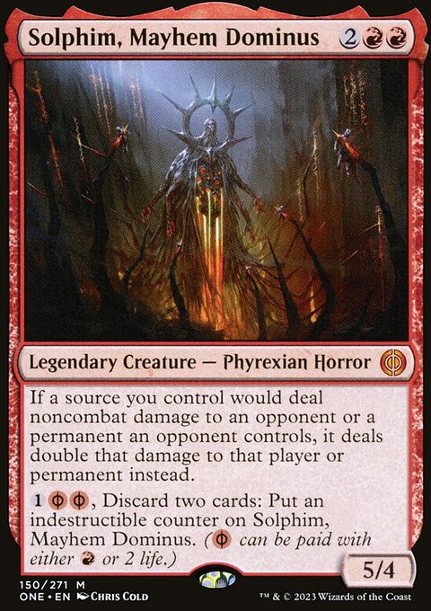Solphim, Mayhem Dominus, Phyrexia: All Will Be One #150, Magic: The Gathering card