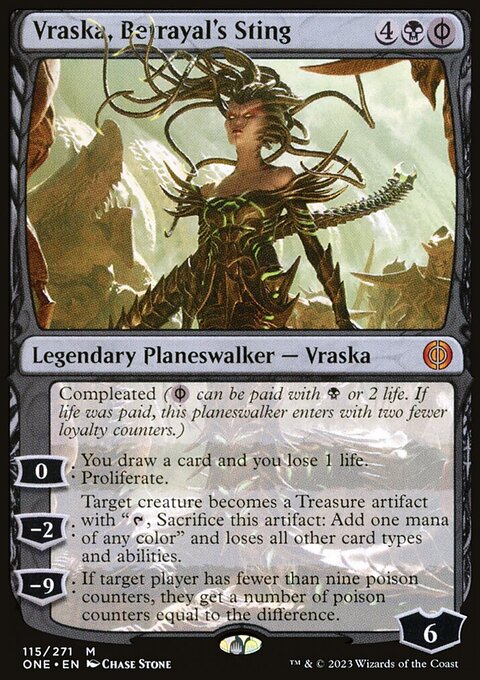 Vraska, Betrayal's Sting, Phyrexia: All Will Be One #115, Magic: The Gathering card