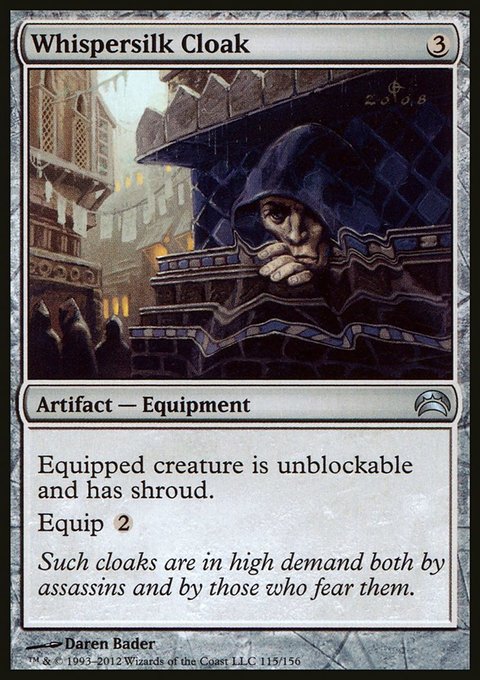 Whispersilk Cloak, Planechase 2012 #115, Magic: The Gathering card
