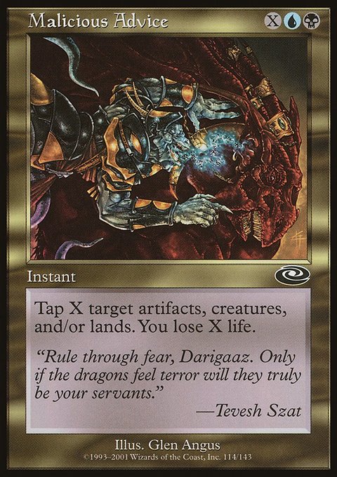 Malicious Advice, Planeshift #114, Magic: The Gathering card