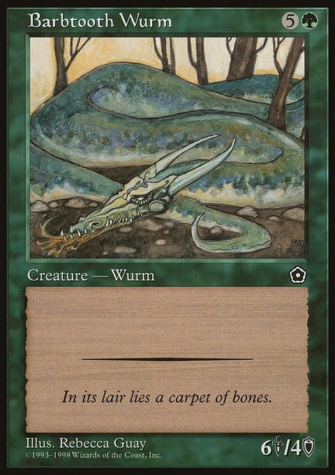 Barbtooth Wurm, Portal Second Age #122, Magic: The Gathering card