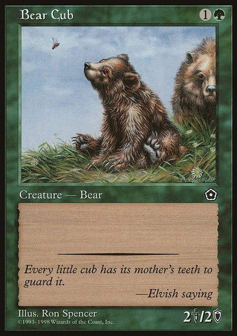 Bear Cub, Portal Second Age #123, Magic: The Gathering card