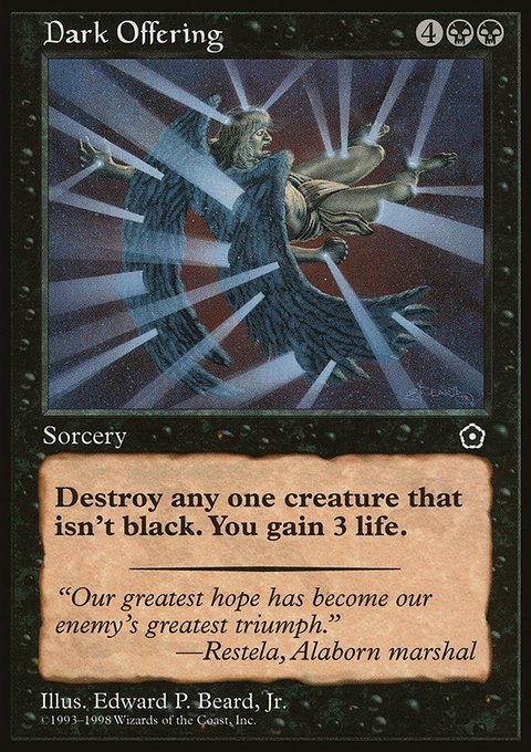 Dark Offering, Portal Second Age #72, Magic: The Gathering card