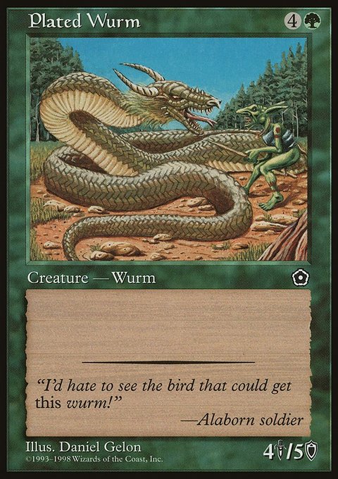 Plated Wurm, Portal Second Age #141, Magic: The Gathering card