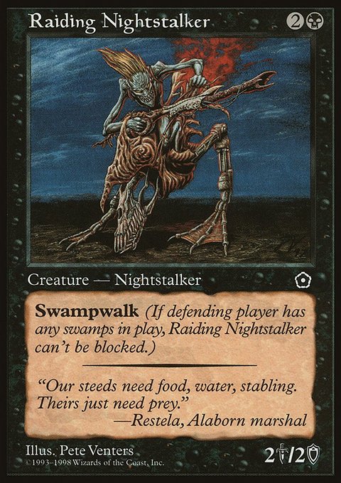 Raiding Nightstalker, Portal Second Age #84, Magic: The Gathering card