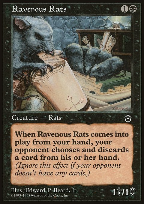 Ravenous Rats, Portal Second Age #87, Magic: The Gathering card