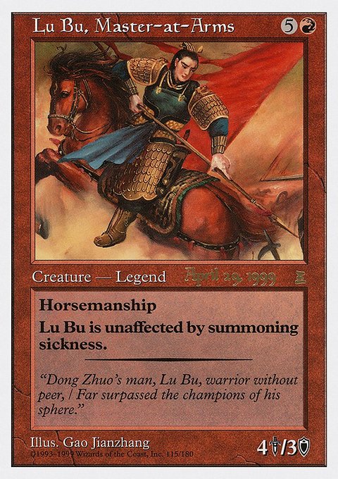 Lu Bu, Master-at-Arms, Portal Three Kingdoms Promos #115a, Magic: The Gathering card
