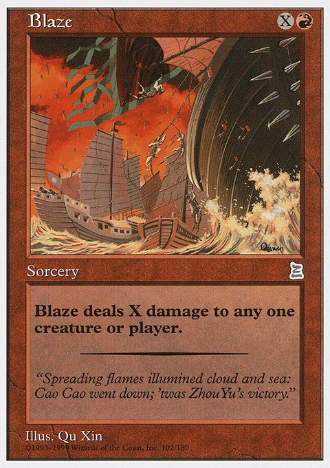 Blaze, Portal Three Kingdoms #102, Magic: The Gathering card