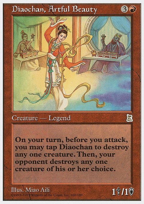 Diaochan, Artful Beauty, Portal Three Kingdoms #108, Magic: The Gathering card
