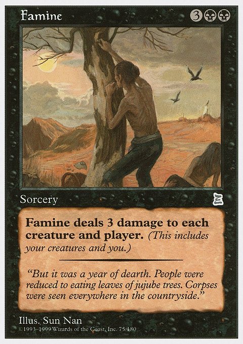 Famine, Portal Three Kingdoms #75, Magic: The Gathering card