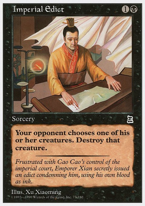 Imperial Edict, Portal Three Kingdoms #77, Magic: The Gathering card