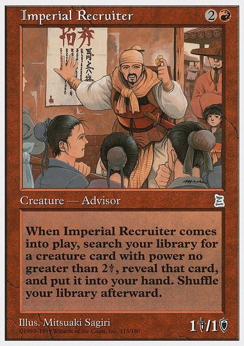 Imperial Recruiter, Portal Three Kingdoms #113, Magic: The Gathering card