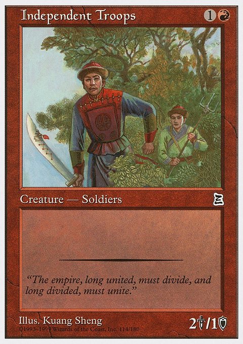 Independent Troops, Portal Three Kingdoms #114, Magic: The Gathering card