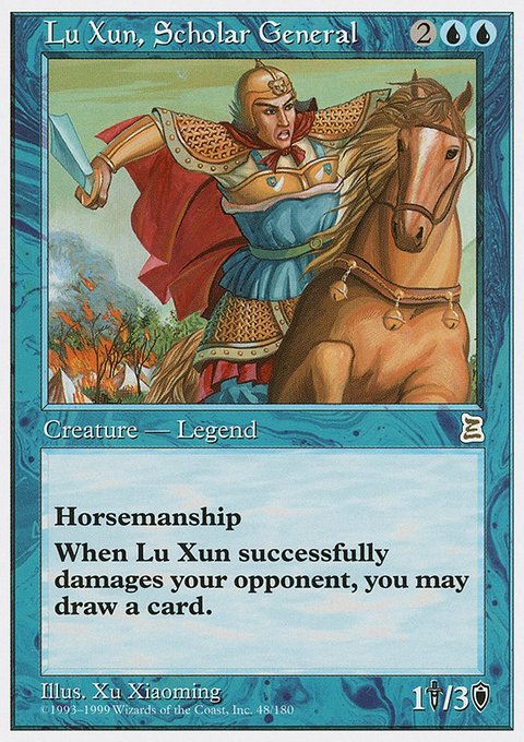 Lu Xun, Scholar General, Portal Three Kingdoms #48, Magic: The Gathering card