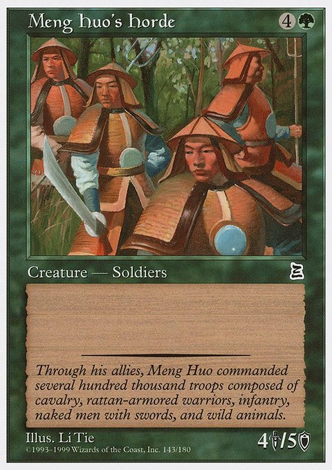 Meng Huo's Horde, Portal Three Kingdoms #143, Magic: The Gathering card