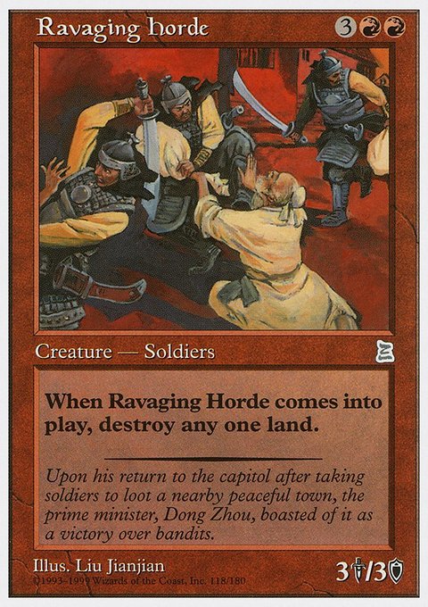 Ravaging Horde, Portal Three Kingdoms #118, Magic: The Gathering card