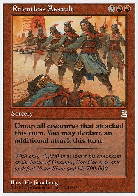 Relentless Assault, Portal Three Kingdoms #119, Magic: The Gathering card