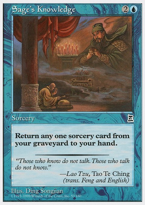 Sage's Knowledge, Portal Three Kingdoms #52, Magic: The Gathering card