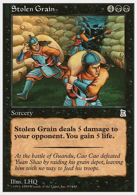 Stolen Grain, Portal Three Kingdoms #83, Magic: The Gathering card
