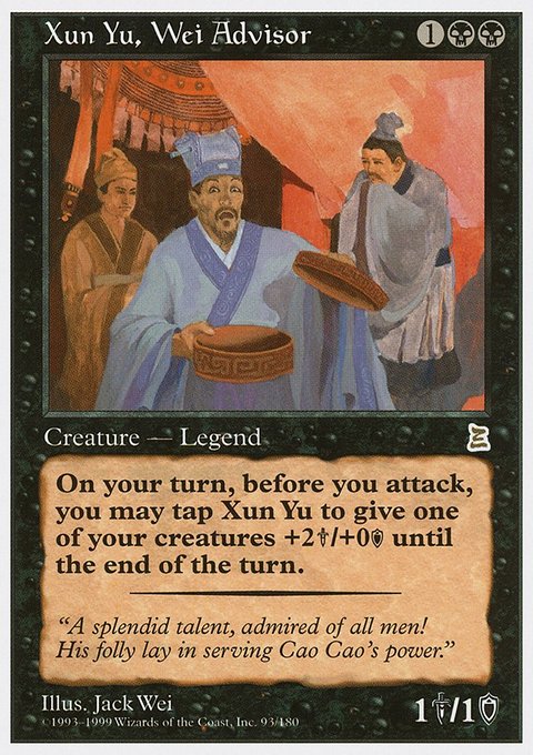 Xun Yu, Wei Advisor, Portal Three Kingdoms #93, Magic: The Gathering card