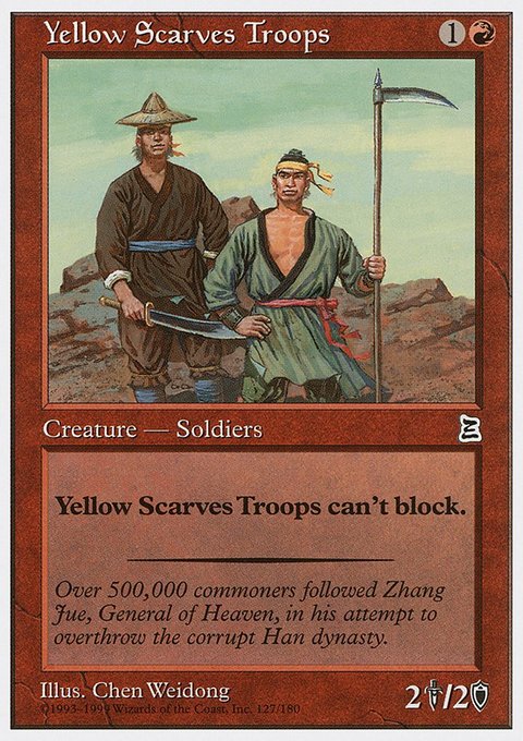 Yellow Scarves Troops, Portal Three Kingdoms #127, Magic: The Gathering card