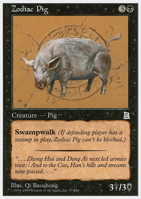 Zodiac Pig, Portal Three Kingdoms #97, Magic: The Gathering card