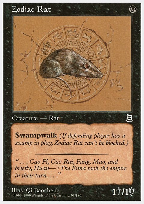 Zodiac Rat, Portal Three Kingdoms #98, Magic: The Gathering card