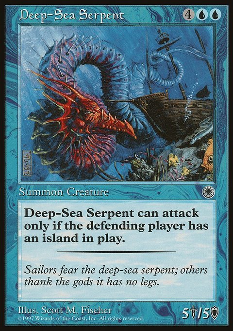 Deep-Sea Serpent, Portal #51, Magic: The Gathering card