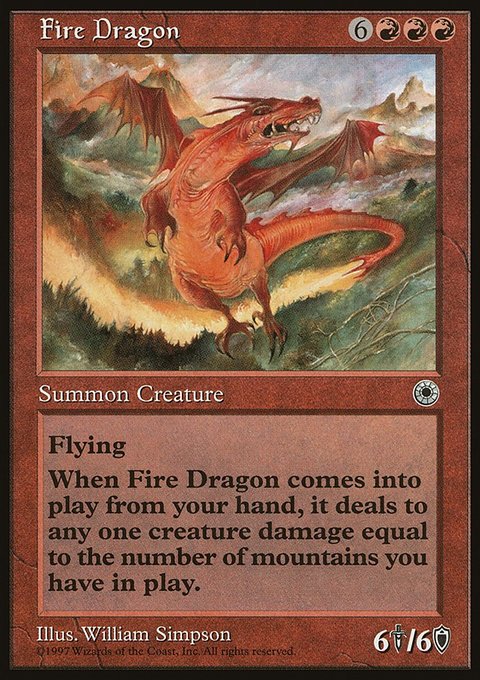 Fire Dragon, Portal #125, Magic: The Gathering card