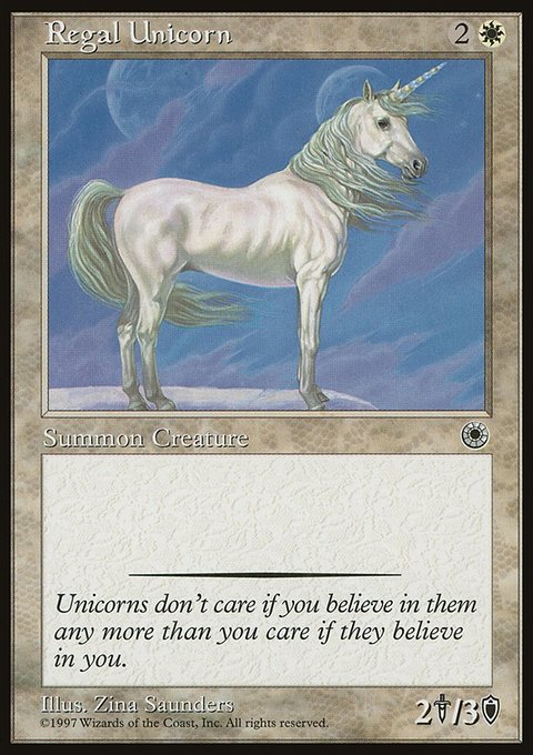 Regal Unicorn, Portal #22, Magic: The Gathering card