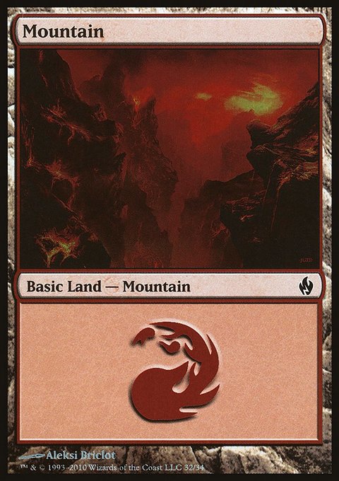 Mountain, Premium Deck Series: Fire and Lightning #32, Magic: The Gathering card
