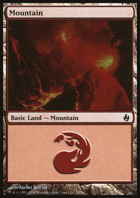 Mountain, Premium Deck Series: Fire and Lightning #33, Magic: The Gathering card