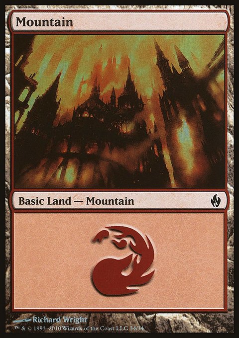 Mountain, Premium Deck Series: Fire and Lightning #34, Magic: The Gathering card