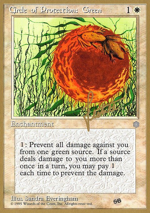 Circle of Protection: Green, Pro Tour Collector Set #bl14sb, Magic: The Gathering card