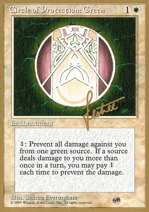 Circle of Protection: Green, Pro Tour Collector Set #bl16sb, Magic: The Gathering card